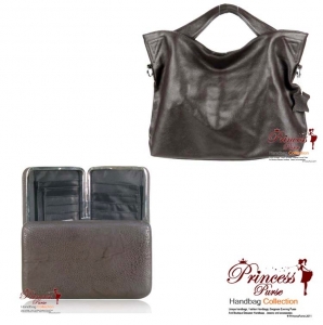 Combo!! Sleek and Modern Designer Inspired Faux Leather Handbag w/ Matching Wallet